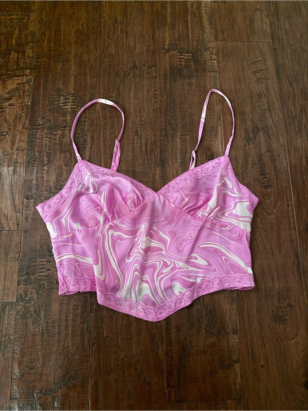 Pink Marble Lace Cami